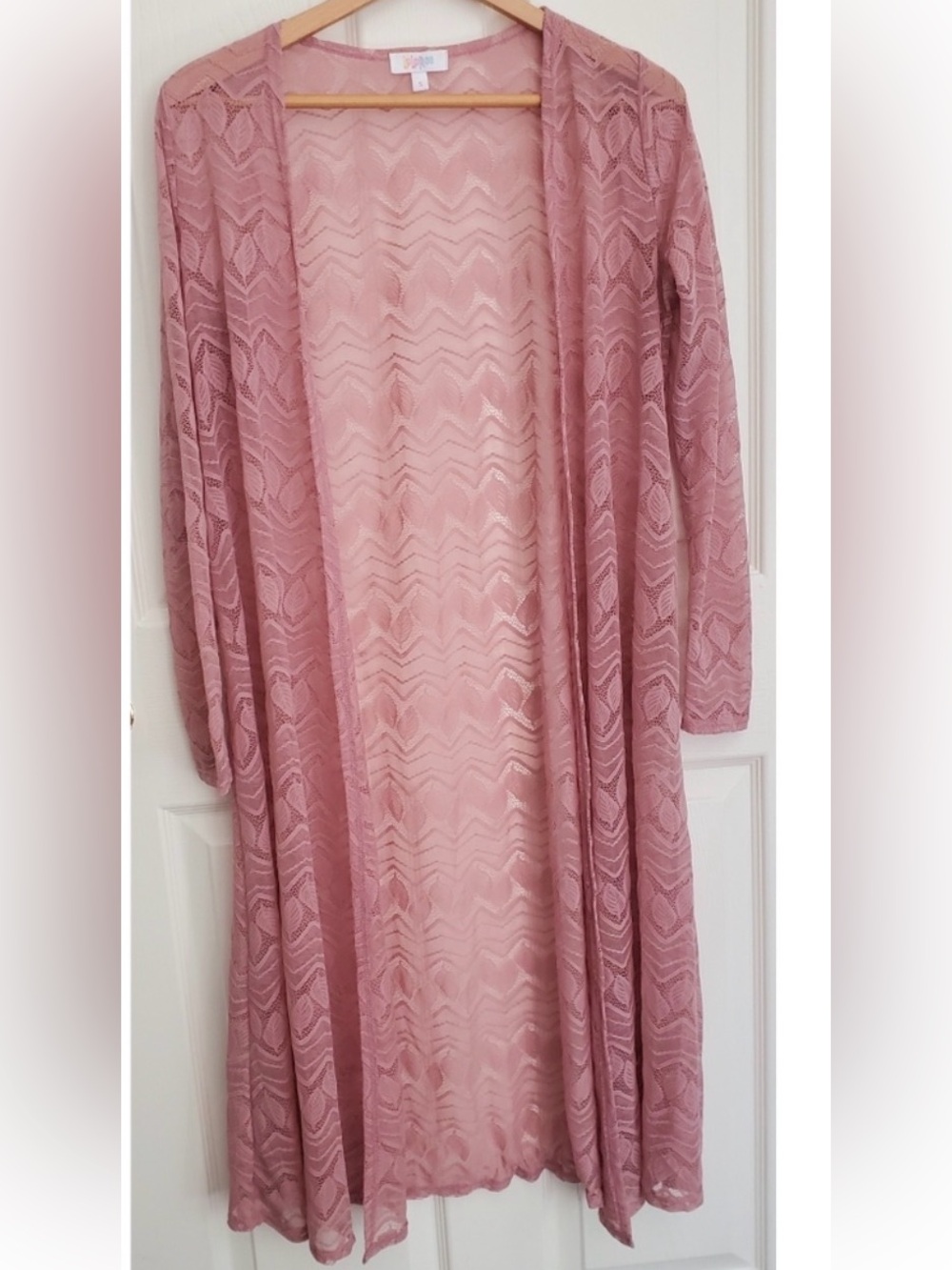 NWT LuLaRoe Sarah Lace Duster Kimono Cardigan Dusty Rose Mauve Pink RARE FIND